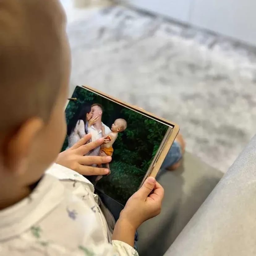 Фотоальбом з дерева | Фотобук з вашими фото. "дерево з листям"