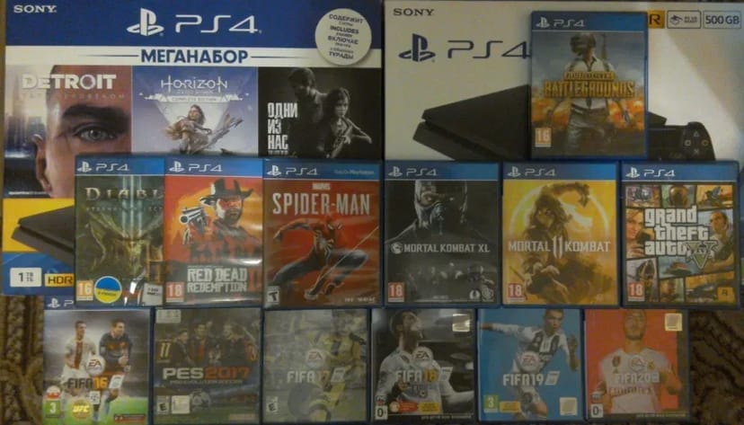 Игровые приставки "SonyPS1234VitaXbox360One"+VR+GTA5MKXUFCFifa25