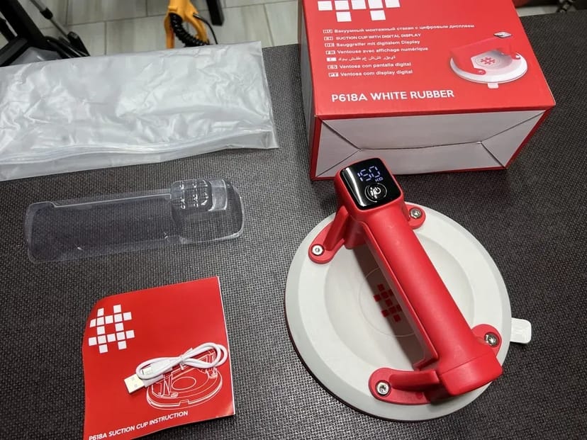 Присоска з автопідкачуванням Shijing P618A Діаметр 200 мм 140 кг Дисплей