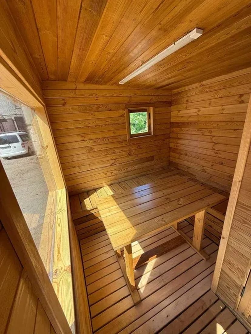 Готова баня 6*2,4 м. з котлом на дровах__в наявності та під замовлення