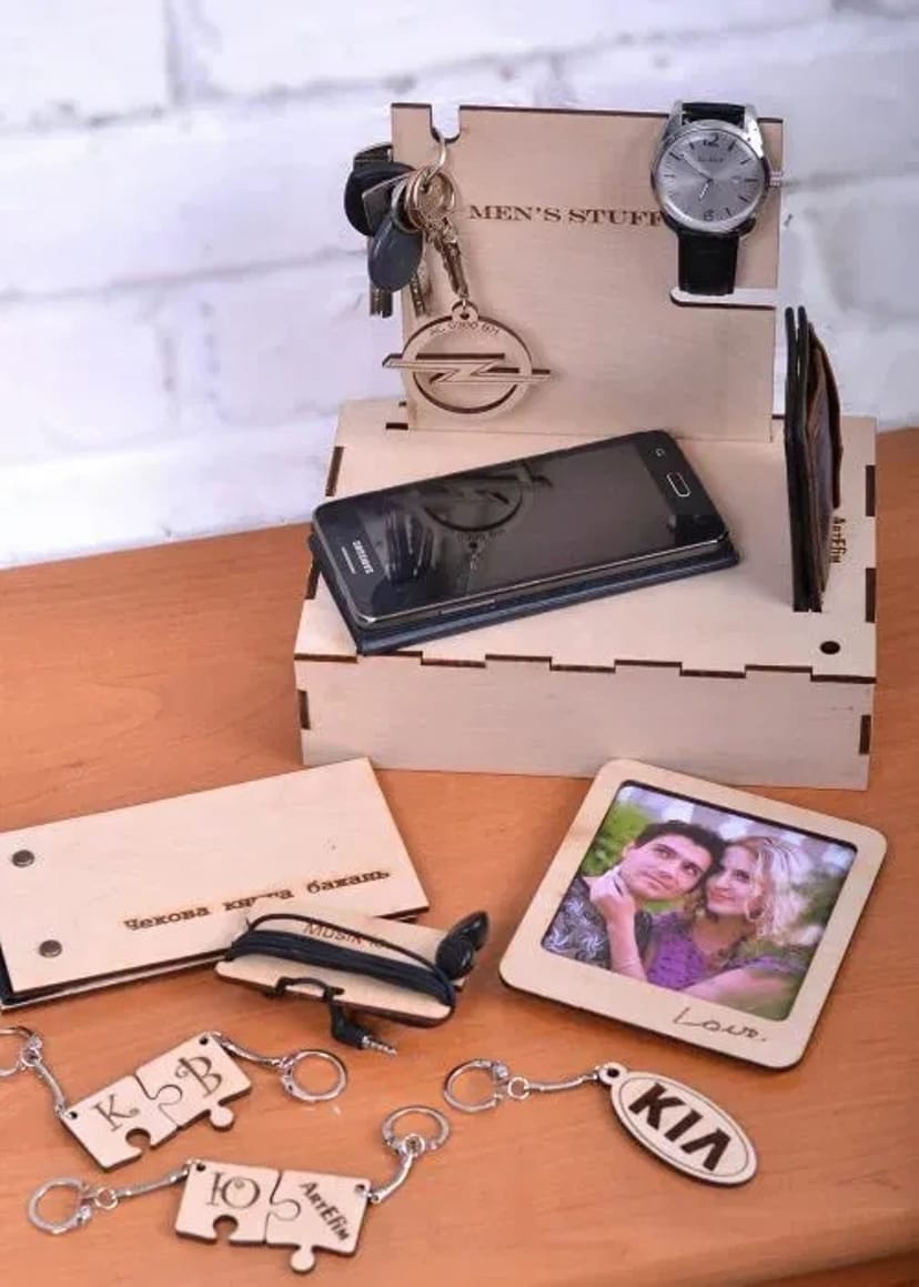 Шкатулка, докінг, органайзер, подарунок хлопцю, докінг із дерева