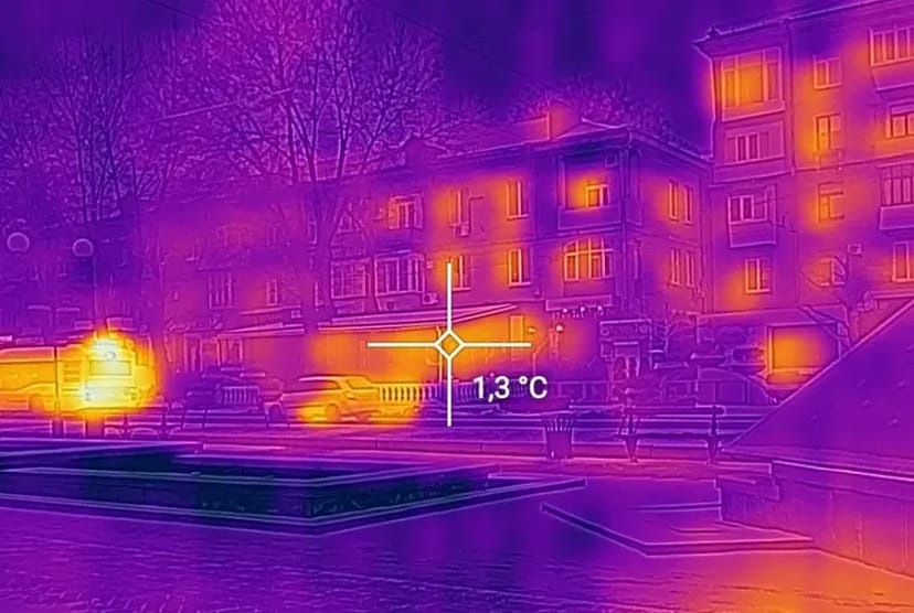 Тепловізор енергоаудит вікна, покрівля, тепло.