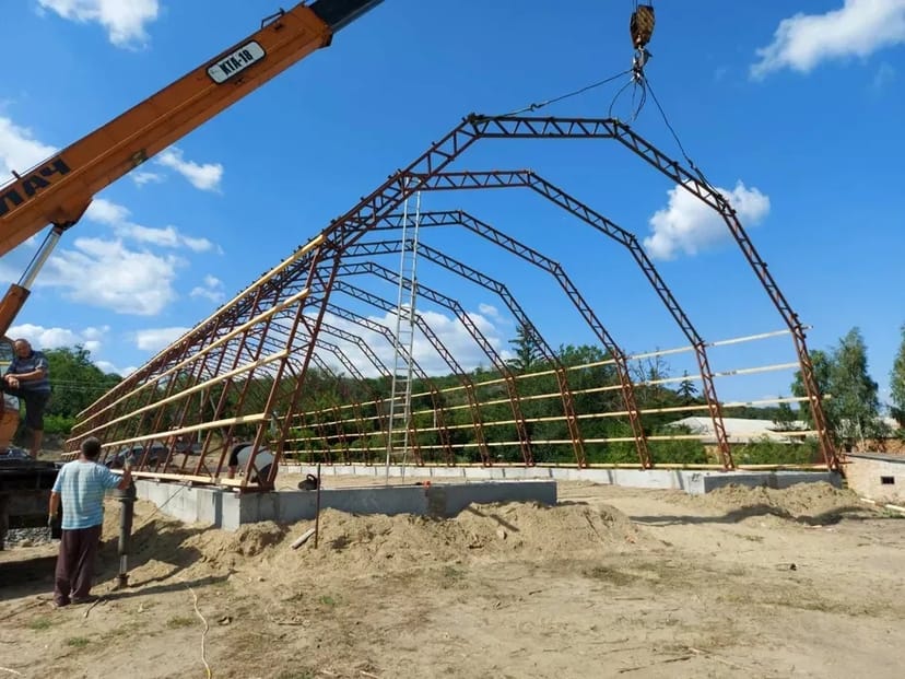 Будівництво ангарів , навісів під ключ! Ангар 12 х 40 м