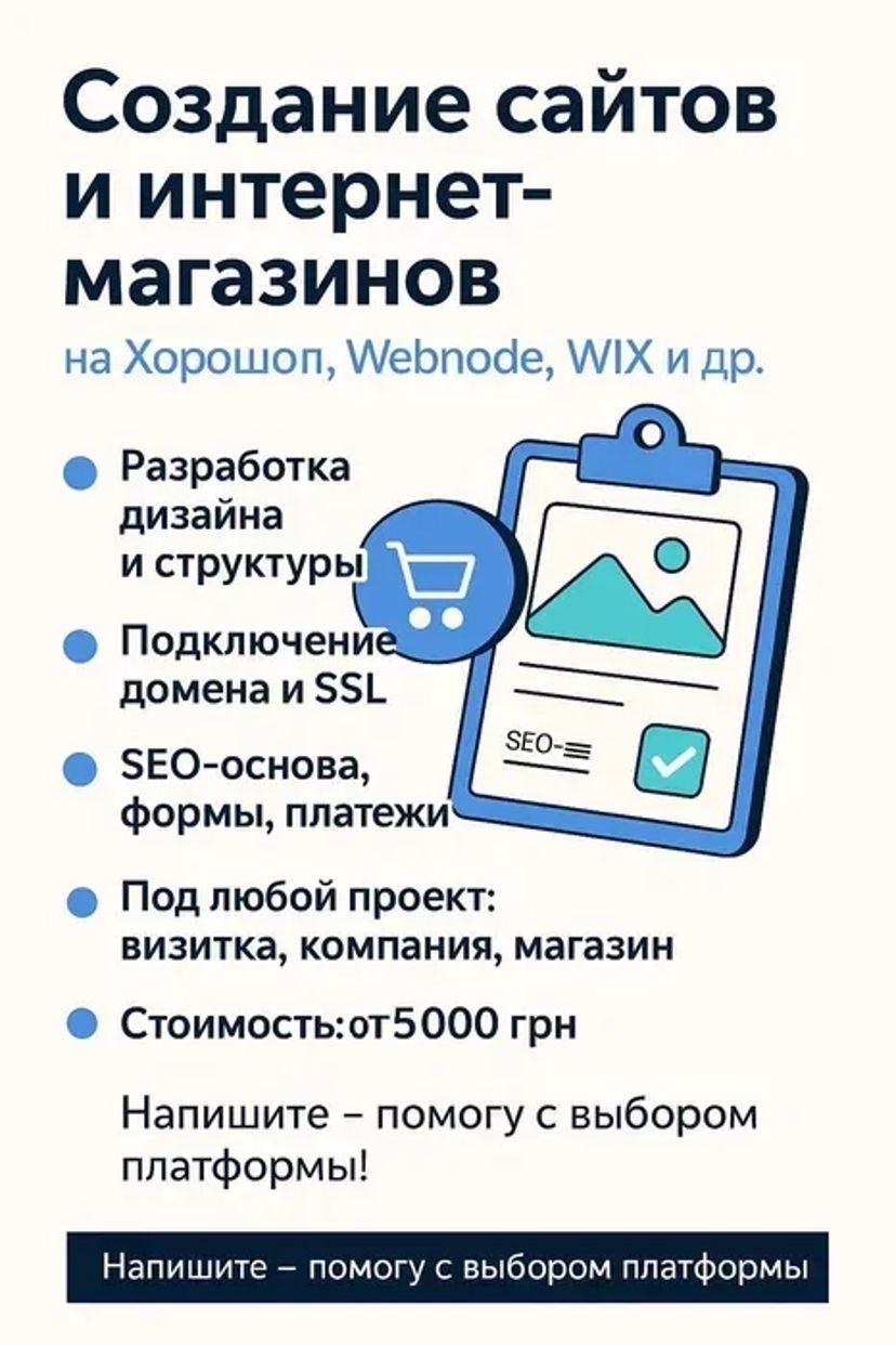 Сайти на Хорошоп / Інтернет-магазини та сайти під ключ на різних платформах