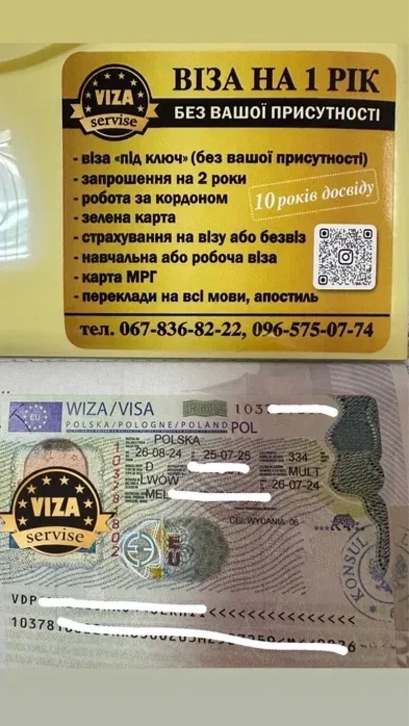 Віза без присутності, страхування, запрошення, реєстрація