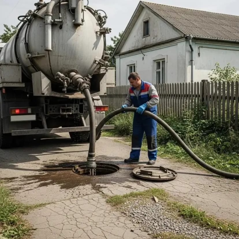 Асенізатор, викачування вигрібних ям.