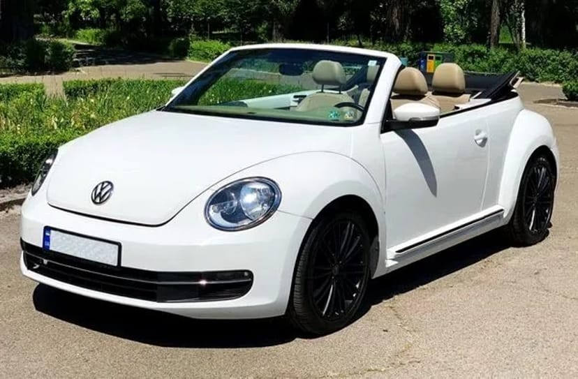 020 Кабріолет на весілля Volkswagen Beetle жук білий