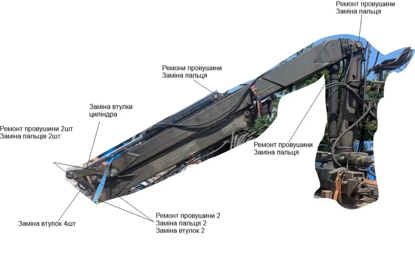 Ремонт отворів спецтехніки. Ремонт стріли. Токарні, фрезерні роботи.