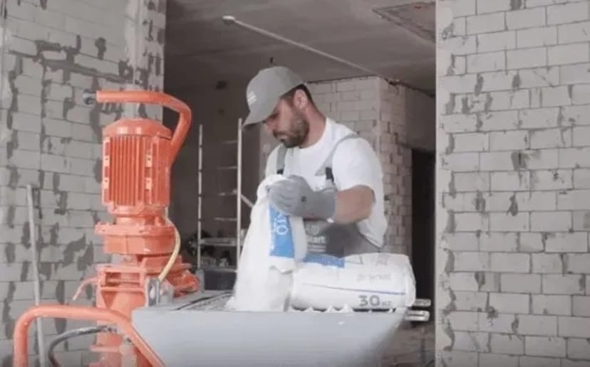 Машинна штукатурка. Стяжка підлоги.