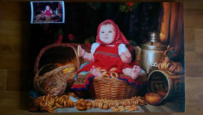 Портрети дитячі, ручна праця, олія полотно