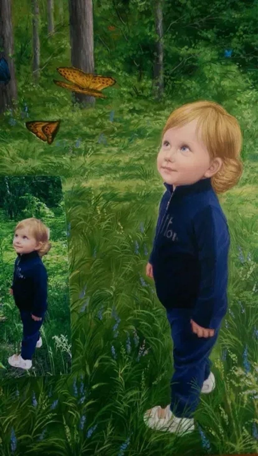 Портрети дитячі, ручна праця, олія полотно