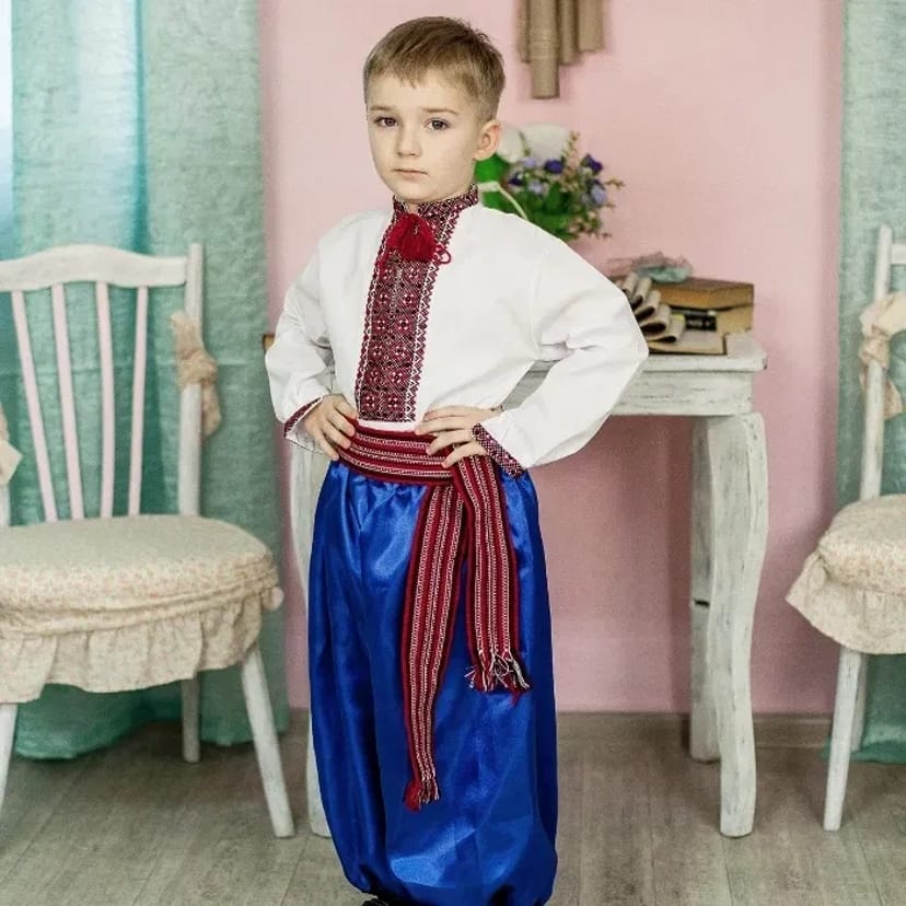 Шаровари, національний костюм дитячі шароварі, дитячі, червоні, сині