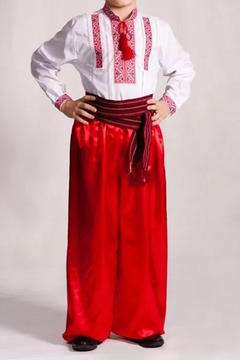 Шаровари, національний костюм дитячі шароварі, дитячі, червоні, сині