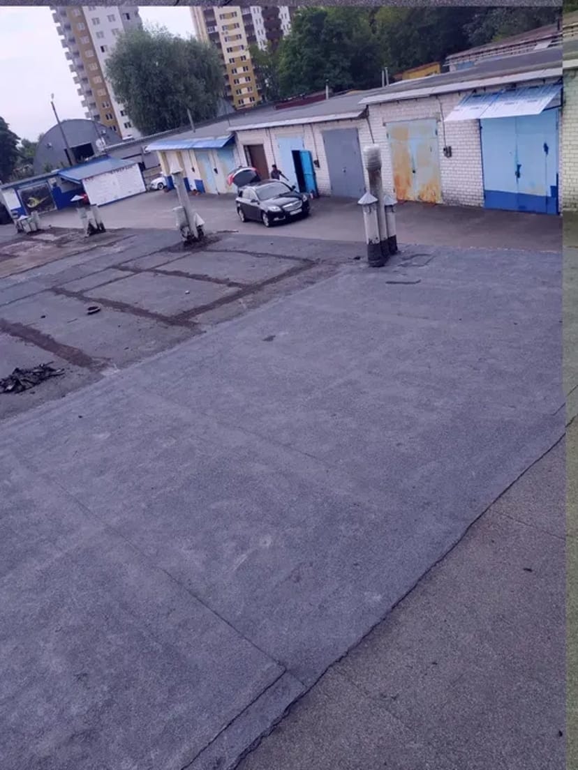 Ремонт плоского даху руберойдом. Бокс , склад, гаражі.