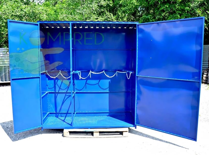 Виготовлення металоконструкцій для промислової безпеки шафи для балонів, контейнери для транспортування газових балонів та візки