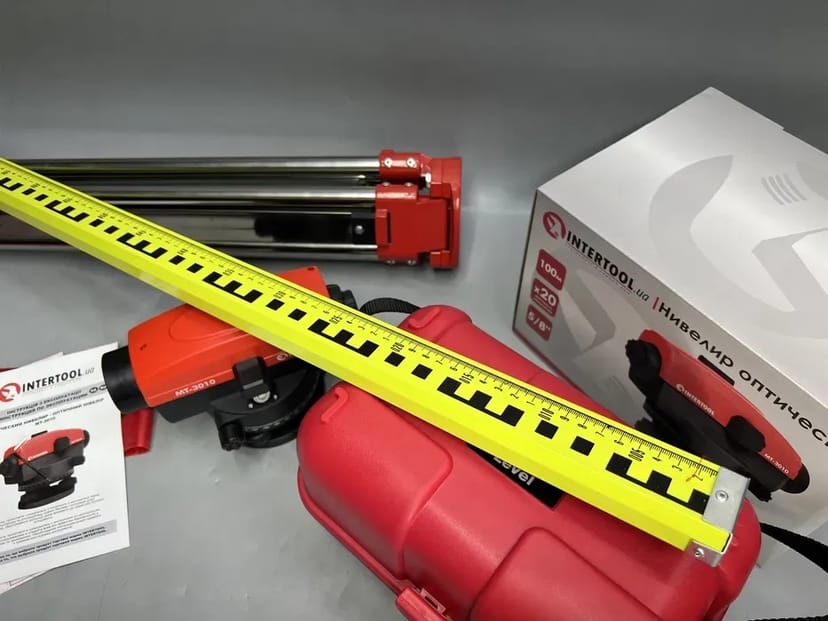 Оптический нивелир INTERTOOL MT-3010 + комплект Рейка Штатив До 100 м