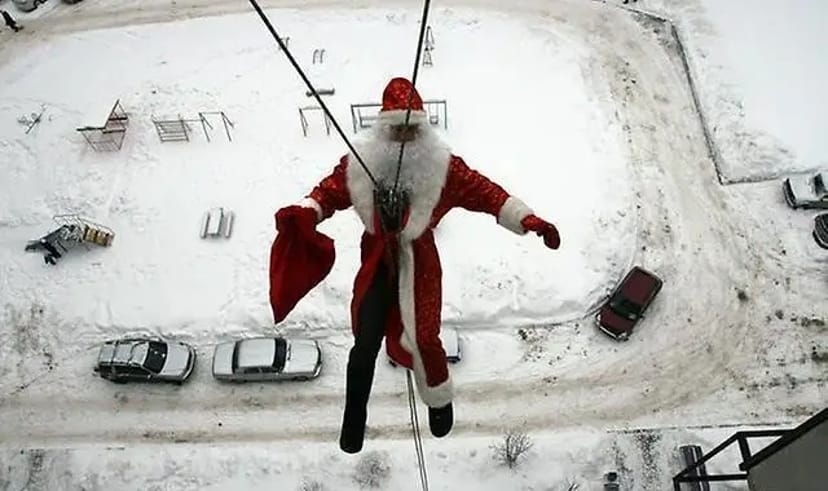 Привітання Дід Мороз у вікно