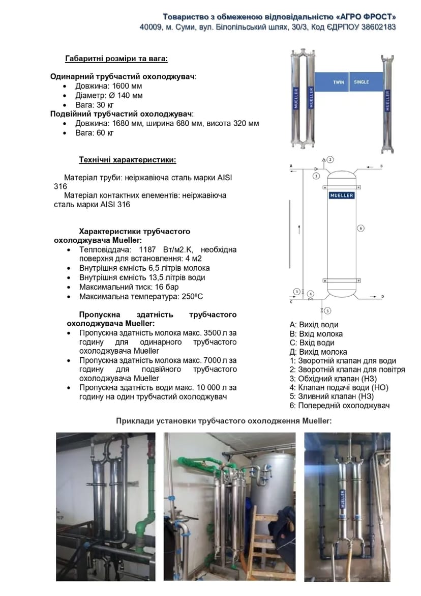 Трубчастий холоджувач велика поверхня теплообміну
