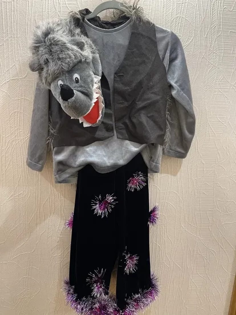 Карнавальний костюм 104 110 116дождик хмаринка крапелька вовк лелека