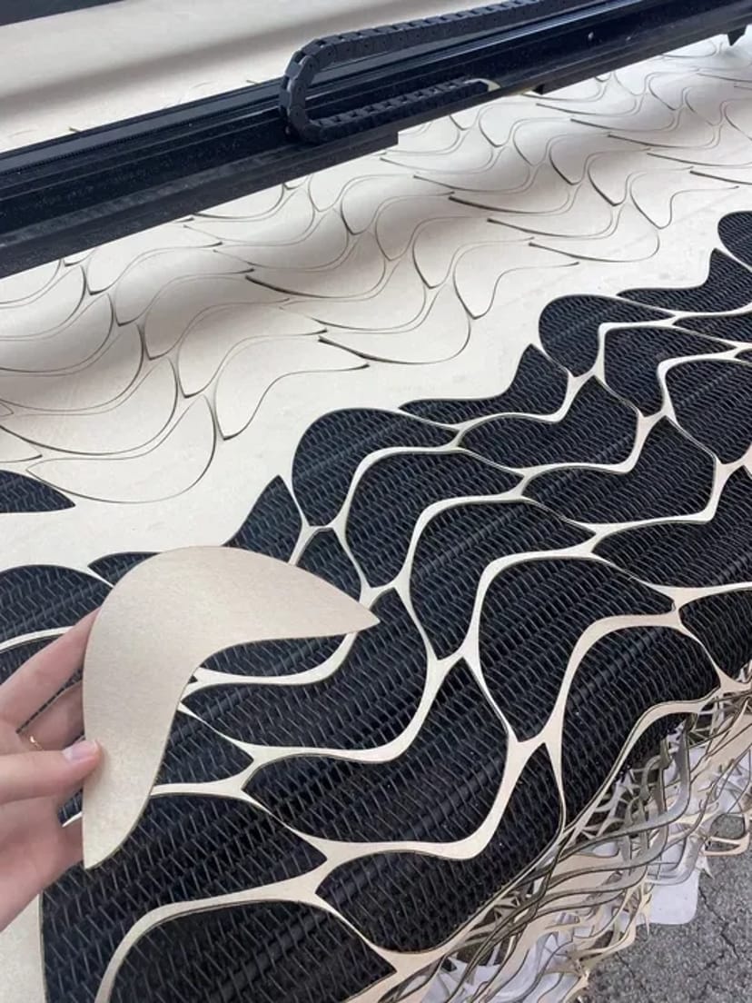 Лазерний розкрій тканини липучки оксфорду кордури