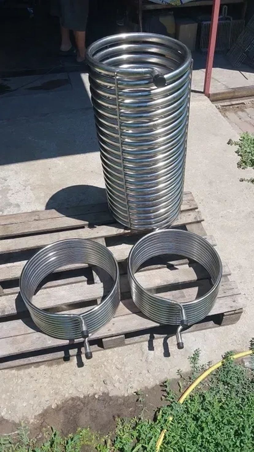 Изготовление: змеевик, теплообменник спиральный из нержавейки 1 000 грн.