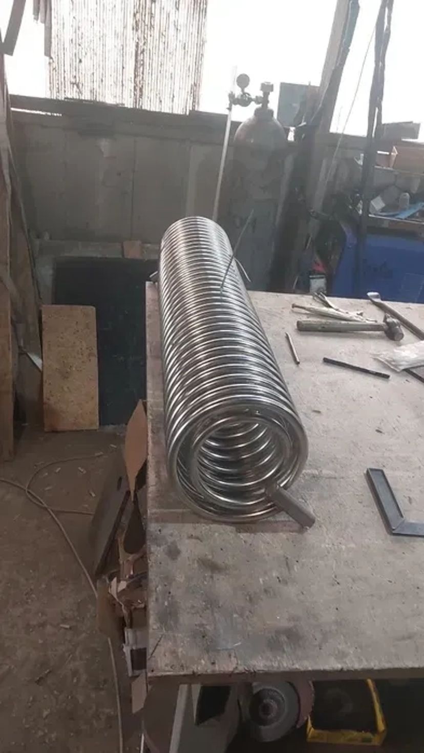 Изготовление: змеевик, теплообменник спиральный из нержавейки 1 000 грн.