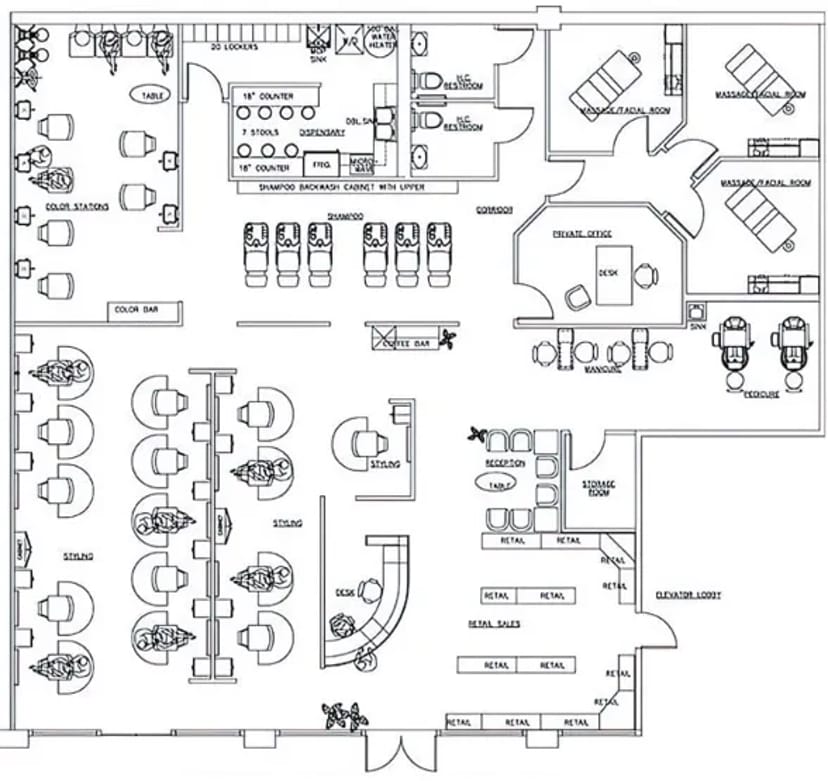 Проєкт-дизайн салонів краси, перукарень, косметологічних центрів, СПА-салонів