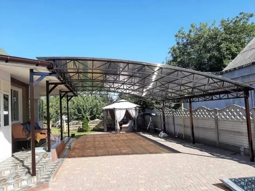 Навіси з полікарбонату, профнастилу, козирки, навіс для авто