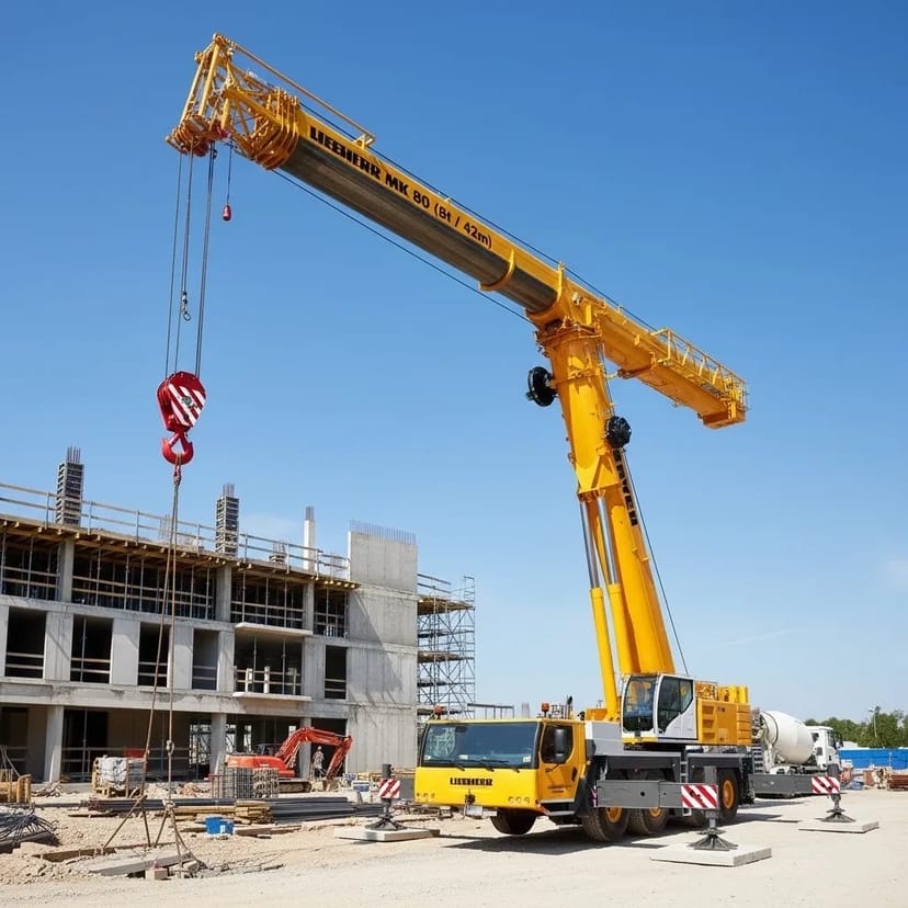 Баштовий кран Liebherr MK 80, вантажопідйомність 8 т, 42 м