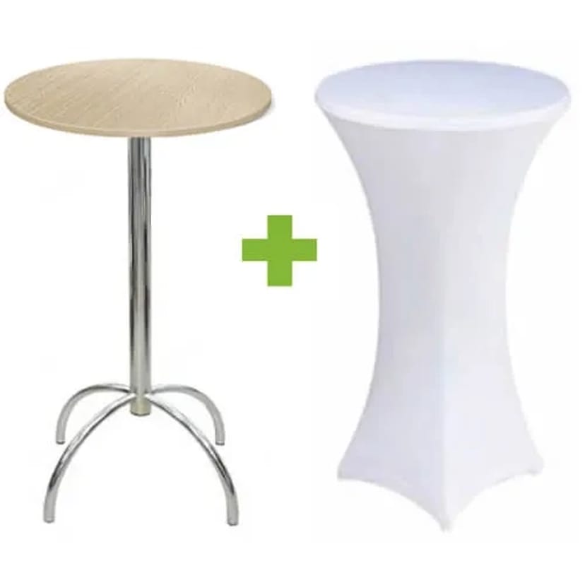 Коктейльний стіл з білим чохлом