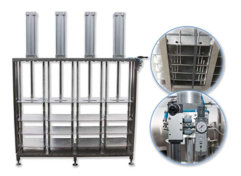 Пневматичний прес П1-В з харчової нержавіючої сталі AISI 304