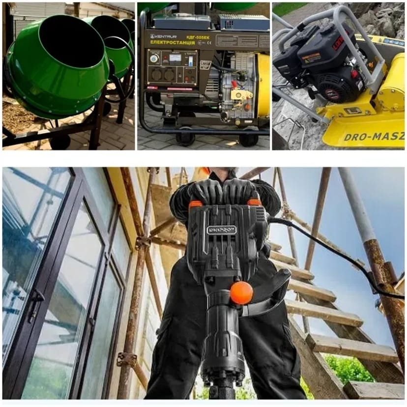 Мото бур, Трамбовка, Відбійник, Бетономішалка,