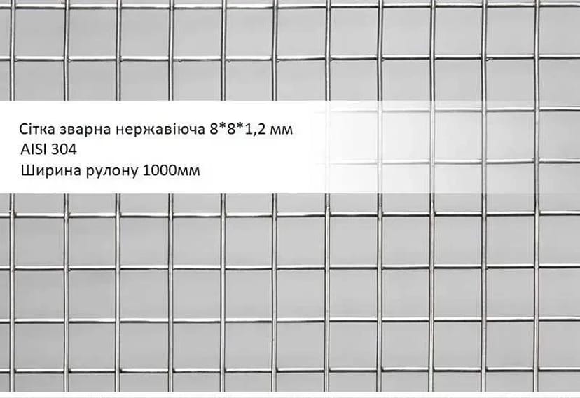 Сітка нержавіюча для кліток птиці 10х10мм 8х8мм 12х12мм