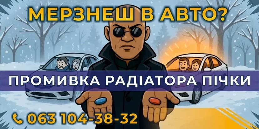 Промивка пічки радіатора та системи охолодження апаратним способом