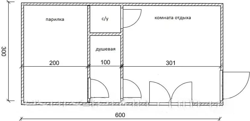 Дім 6 м х 3 м під баллю