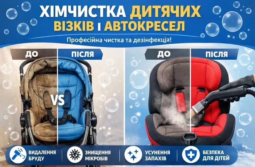 Хімчистка колясок автокрісел .