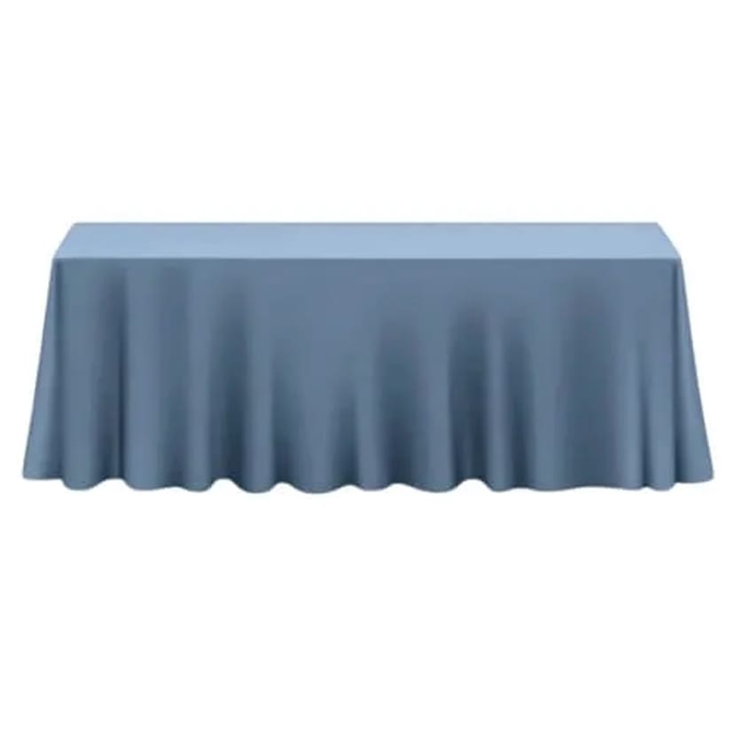 Сіро-блакитна прямокутна скатертина, 280 х 240 см