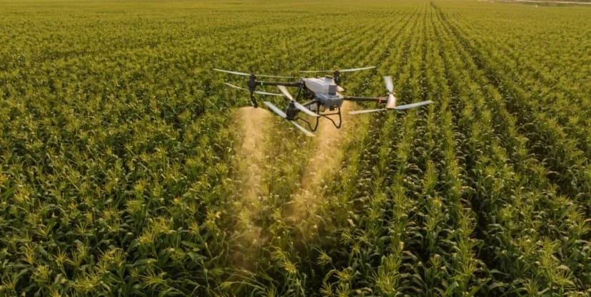 Агродрон DJI Agras T50 — обробка без пошкодження посівів