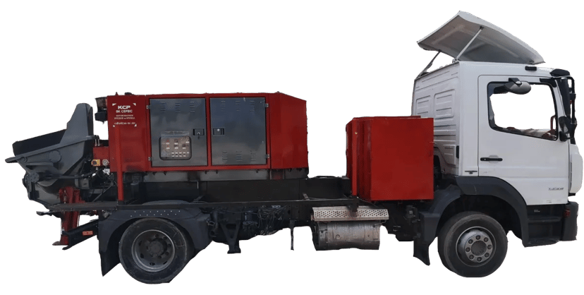 Бетононасос стаціонарний ( трубний) довжина бетоноводу до 80 м. (20-40 м3/год), Мін. замовлення: 2 години роботи.