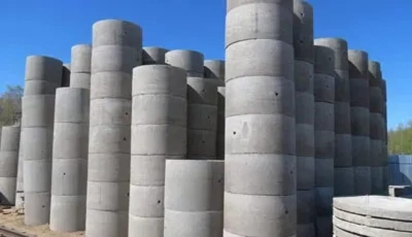 Залізо бетонні кільця 0.6м. 0.8м.1м.1.5м.2м.кільця на свердловину