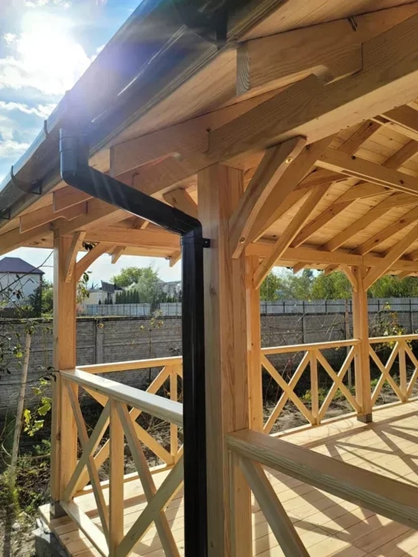 Альтанки та навіси з натурального дерева. Під ключ.