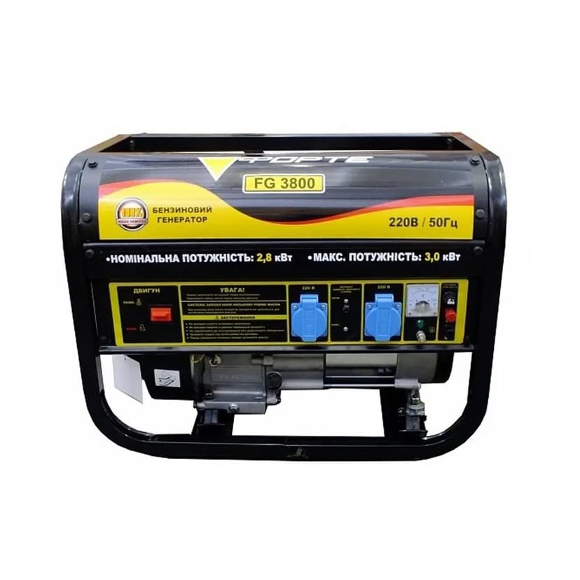 Бензиновий генератор Forte FG3800, 3кВт (+кабель 10м)