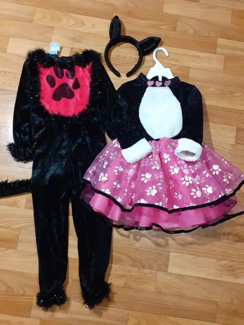 Костюм кота и кошки на 3-5-6лет и 11-12лет