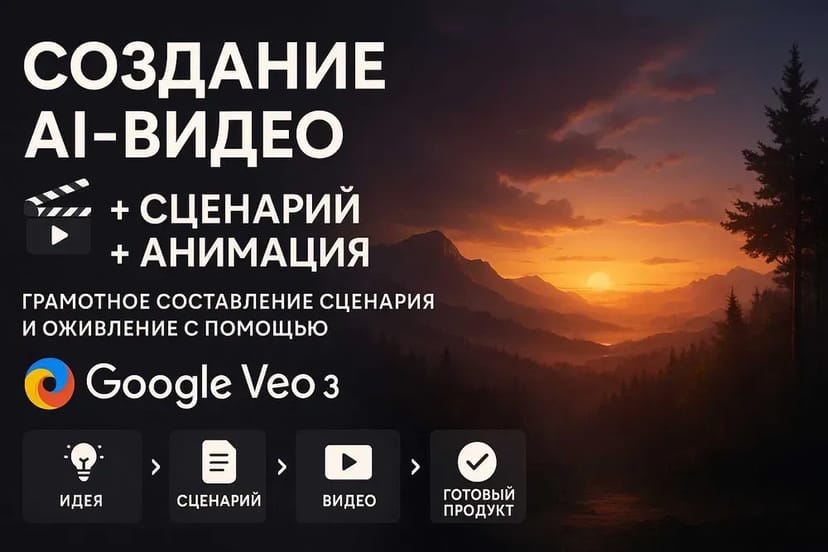 Створення AI-відео + сценарій + анімація Google Veo3 Під ключ