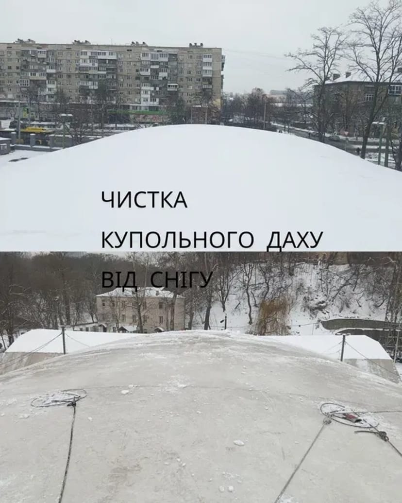 Чистка купольних дахів, куполів, кортів