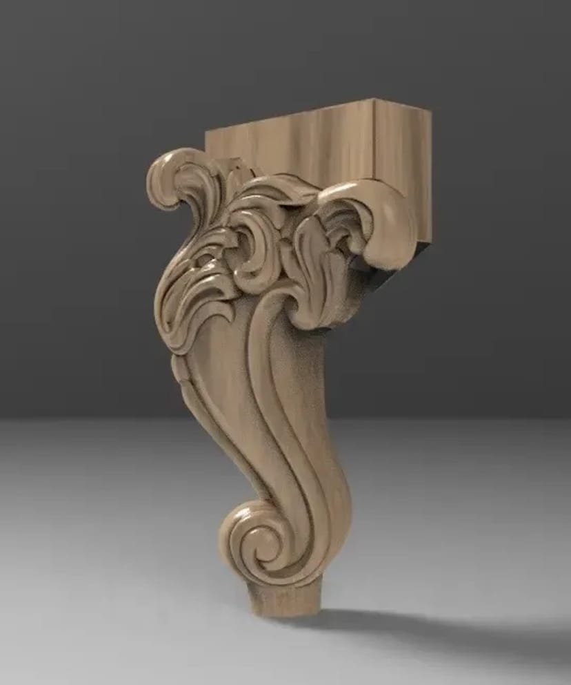 Ніжка в стилі бароко для дерев'яної шафи, крісла. Меблева опора кабріоль різна. 140 мм - від 547₴