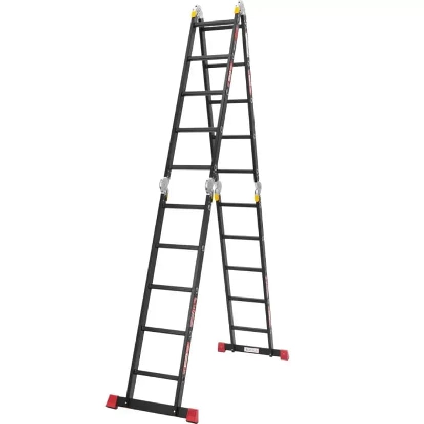 Драбина трансформер 5,85 м. Ступені з рифленою поверхнею.
