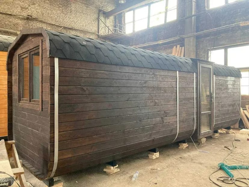 Баня бочка 7м. з лежаком в кімнаті відпочинку під замовлення