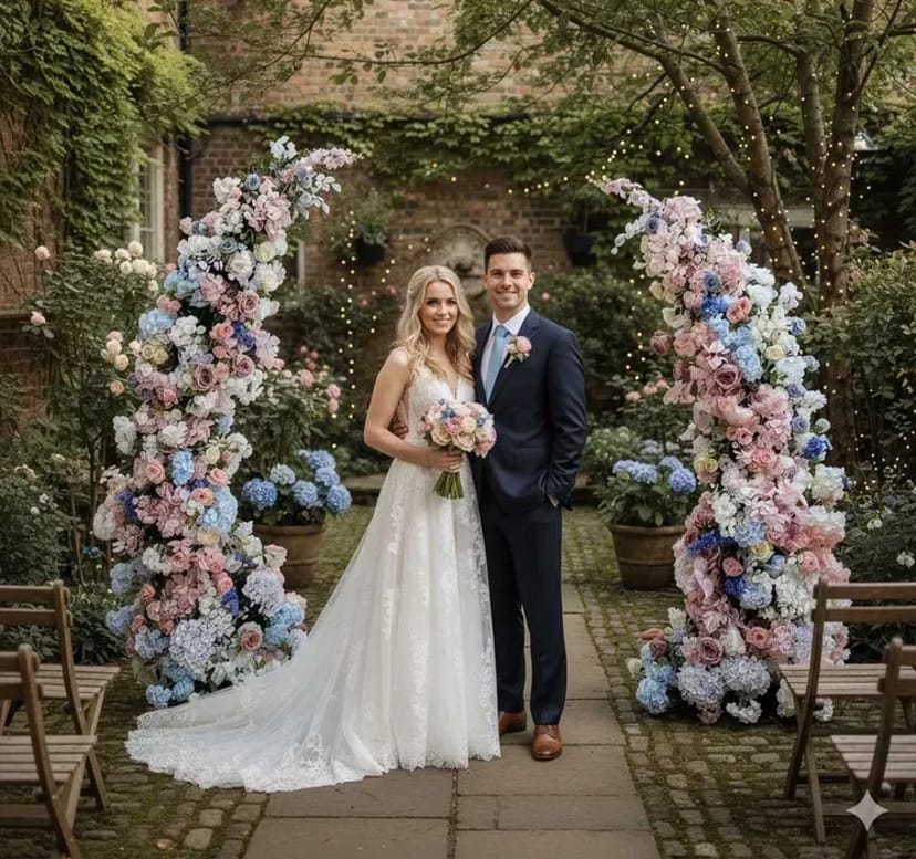 Арка весільна декорована