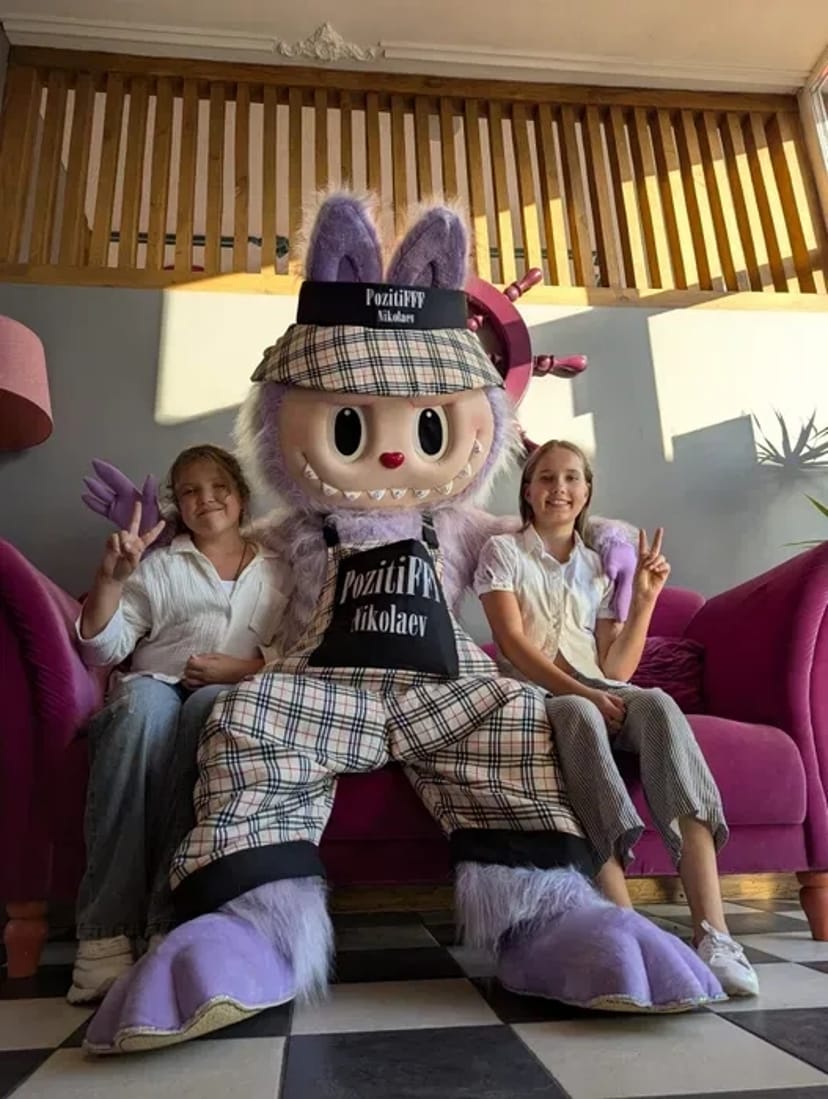 Лабубу.аниматоры Миколаїв, Ведмідь, Заяць, Шрек, Панда, Стіч, Горілла